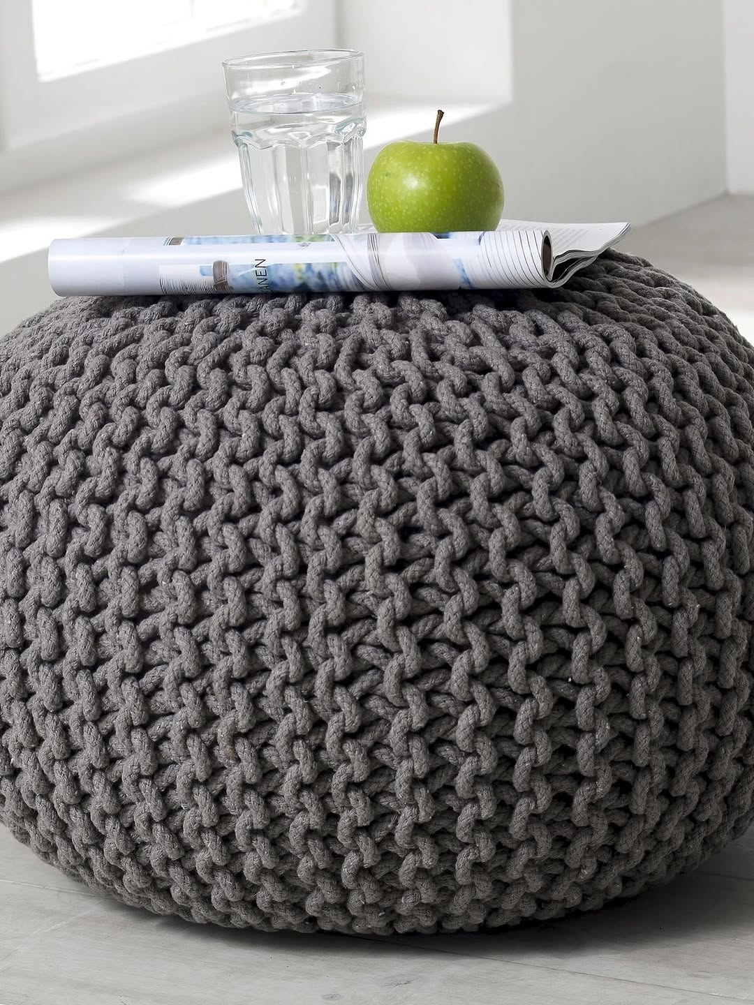 Cloud Knit Cotton Pouf