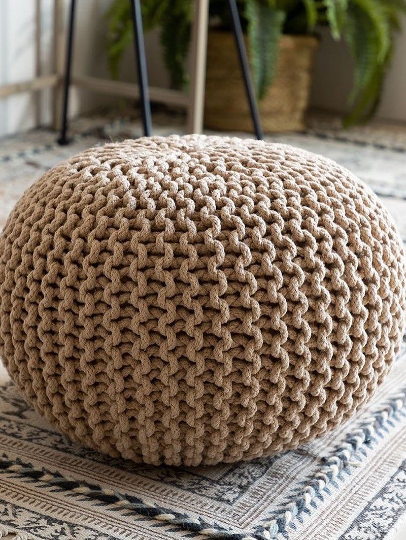 Cloud Knit Cotton Pouf