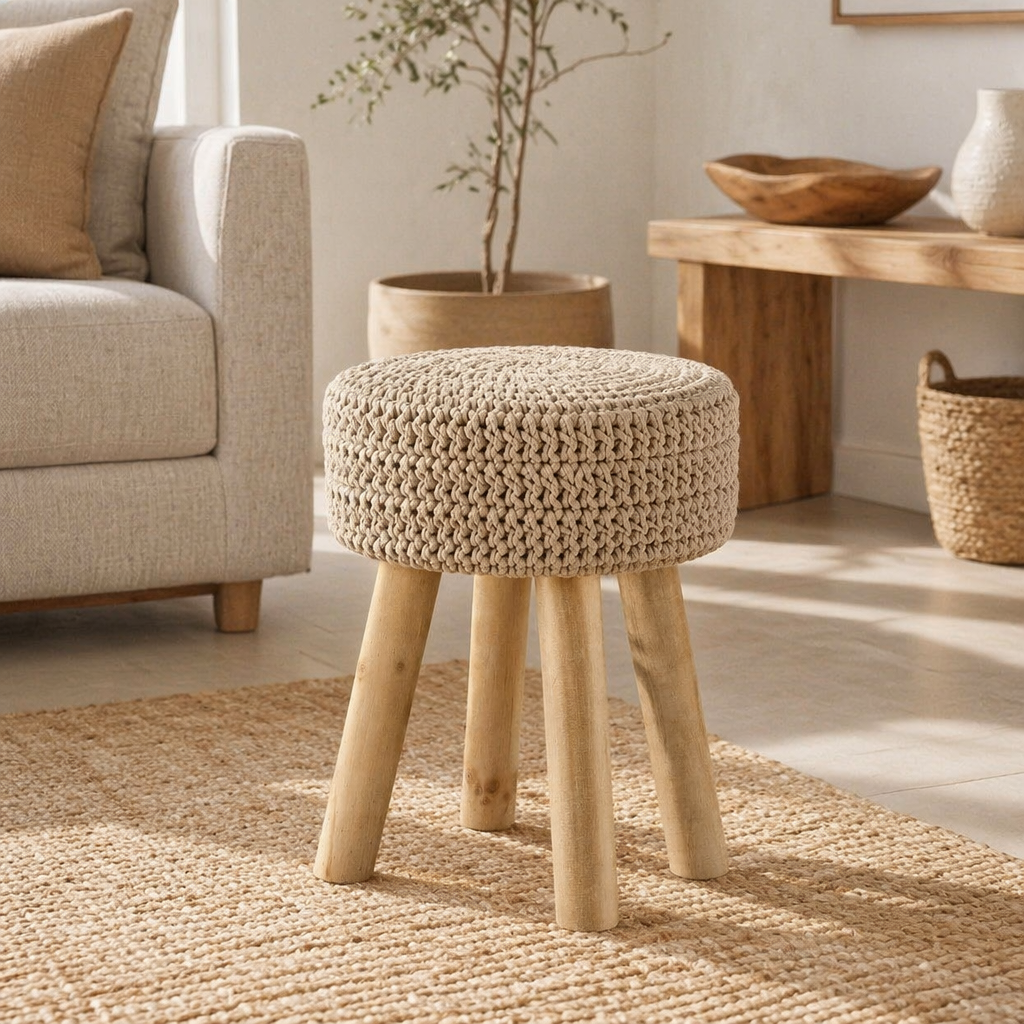 Hearth Knit Cotton Stool
