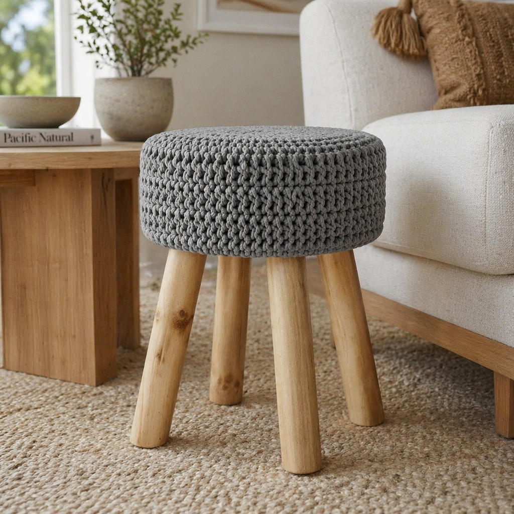 Hearth Knit Cotton Stool