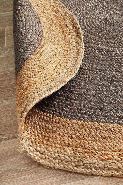 Slate Border Jute Rug