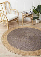 Slate Border Jute Rug