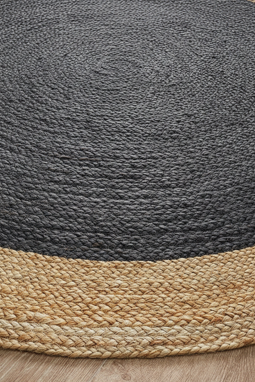 Slate Border Jute Rug