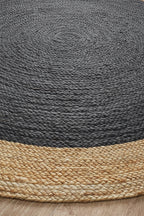 Slate Border Jute Rug