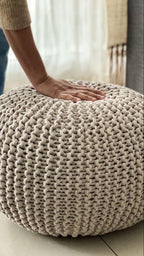 Cloud Knit Cotton Pouf