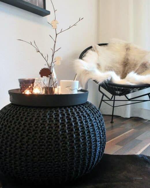 Cloud Knit Cotton Pouf