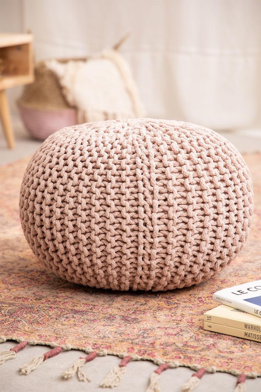 Cloud Knit Cotton Pouf