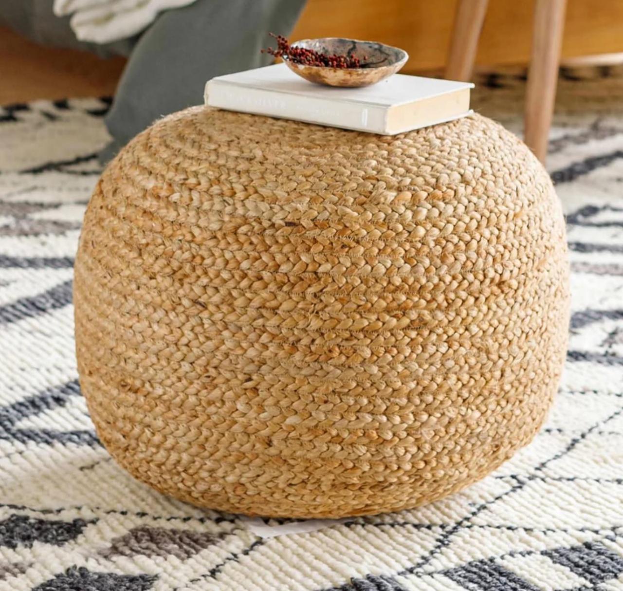Earth Weave Jute Pouf