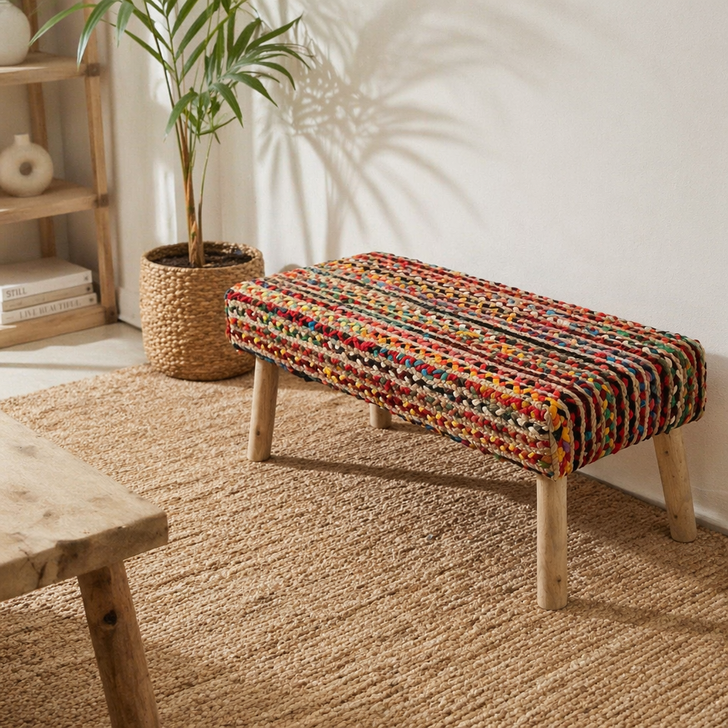 Chindi Knitted Bench